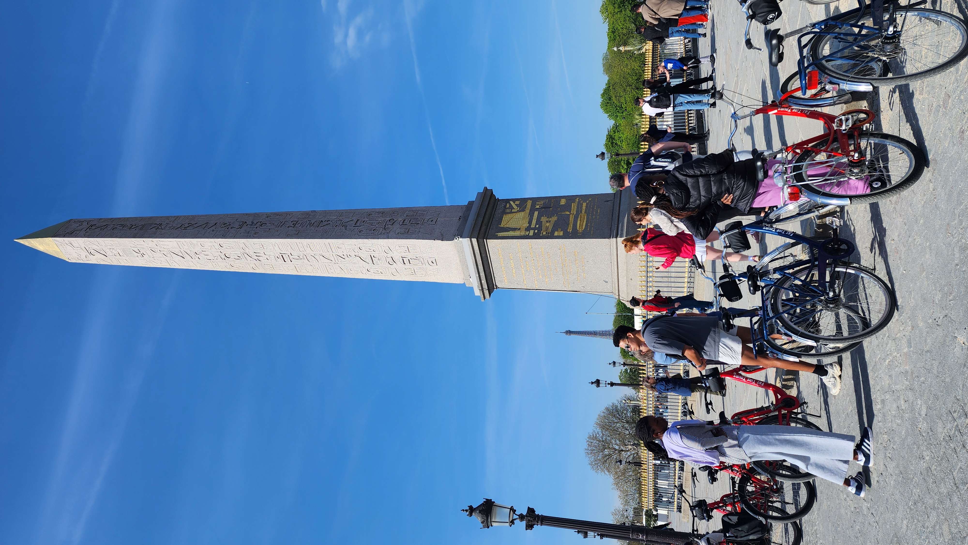 Family photo at Place de la Concorde with Luxor Obelisk